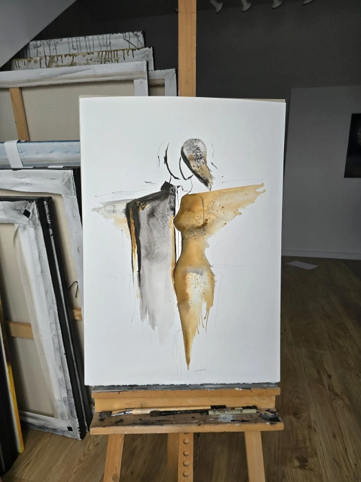 Obraz artystyczna akwarela abstrakcyjna 50x70