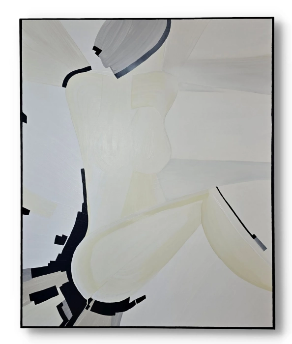 Obraz z Cyklu ESSENCE 100x120 CIEPŁA BIEL, BEŻE, CZARNY