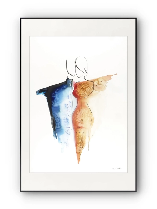 Obraz artystyczna akwarela abstrakcyjna 50x70