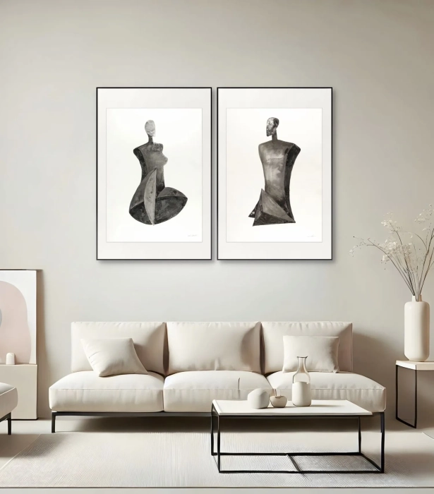 Dyptyk, elegancki zestaw grafik artystycznych 50x70