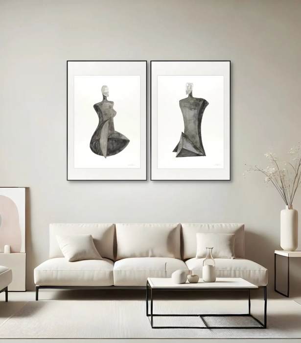 Dyptyk, elegancki zestaw grafik artystycznych 50x70