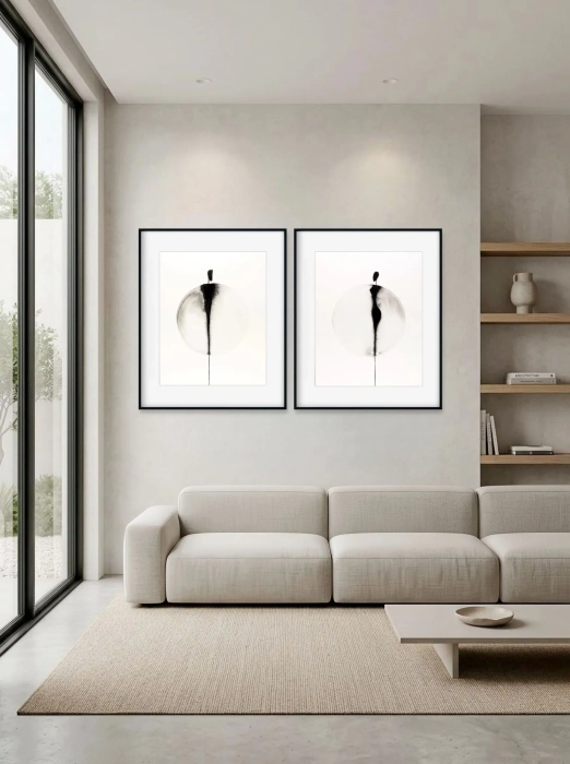 Dyptyk, elegancki zestaw grafik artystycznych  40x50