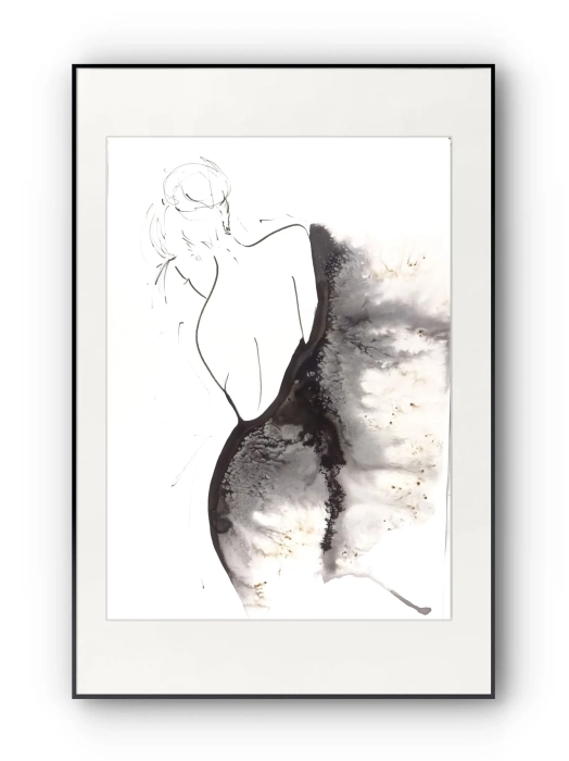 Obraz Akt Akwarela Abstrakcja 50x70