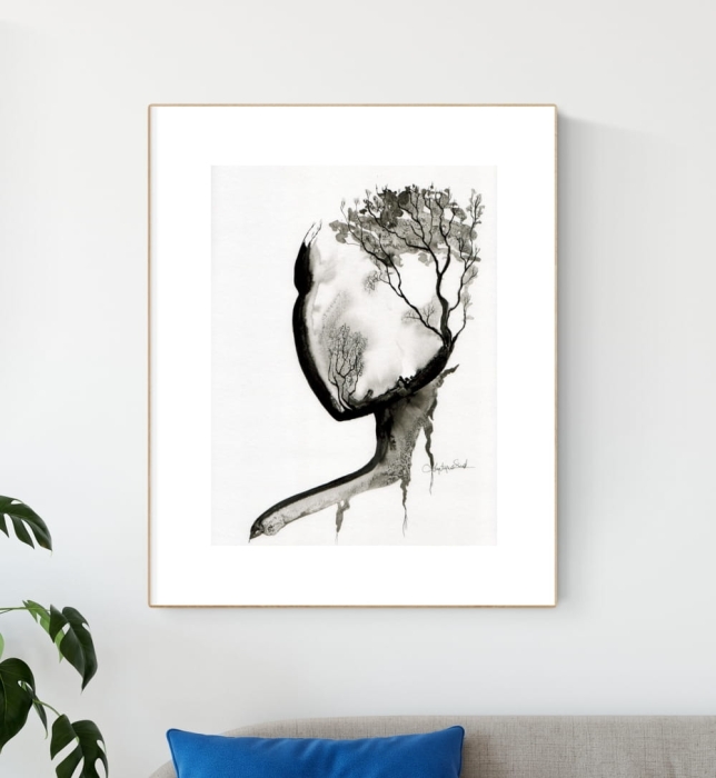 grafika 30x40 cm wykonana ręcznie, abstrakcja