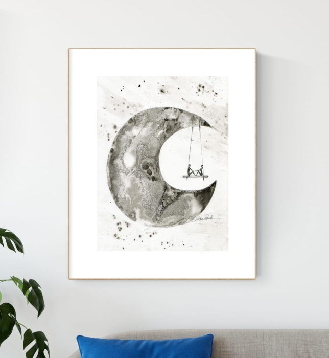 grafika 30x40 cm wykonana ręcznie, abstrakcja