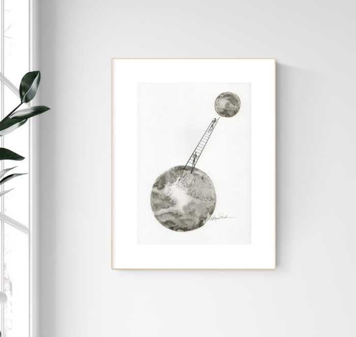 grafika A4 wykonana ręcznie, abstrakcja