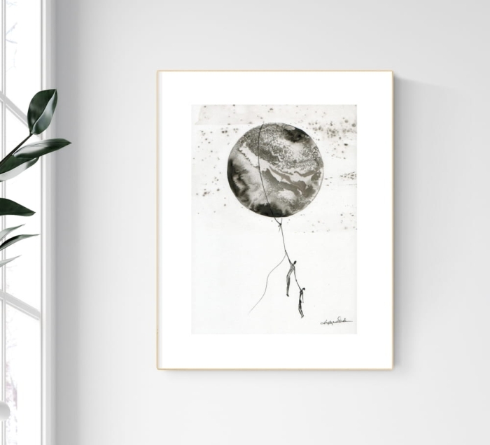 grafika A4 wykonana ręcznie, abstrakcja