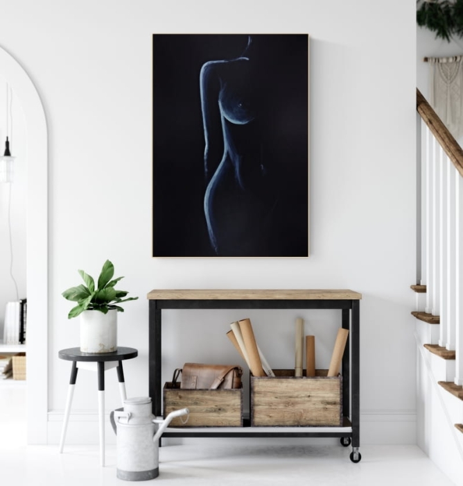 Subtelny i zmysłowy akt kobiecy 70x100 cm