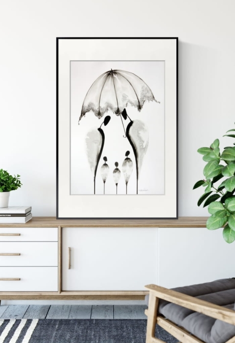 grafika 50x70cm wykonana ręcznie, abstrakcja
