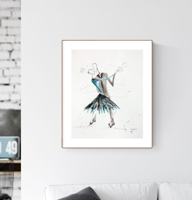 grafika 40x50cm wykonana ręcznie, abstrakcja
