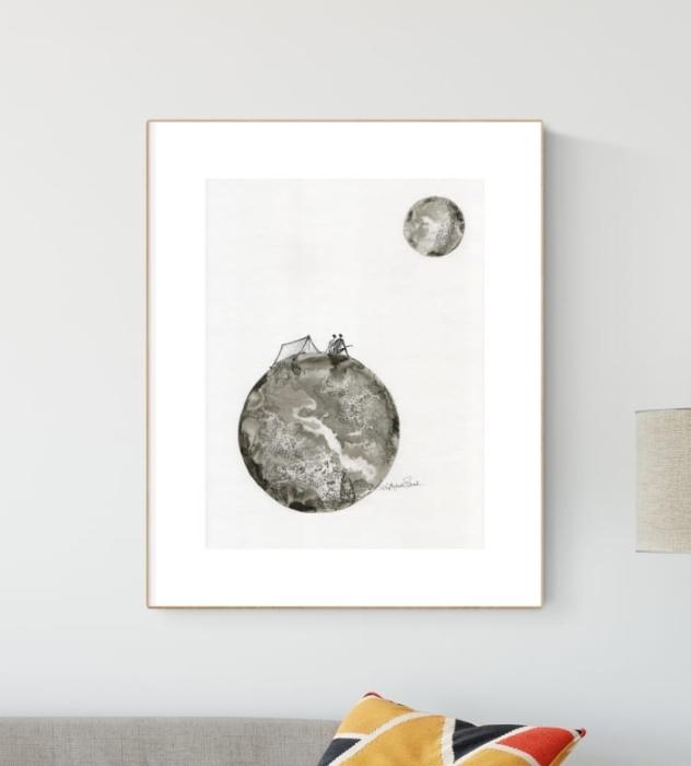 grafika 30 x 40 cm wykonana ręcznie, abstrakcja