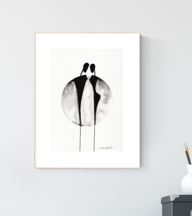 grafika 21/30 ręcznie malowana, abstrakcja