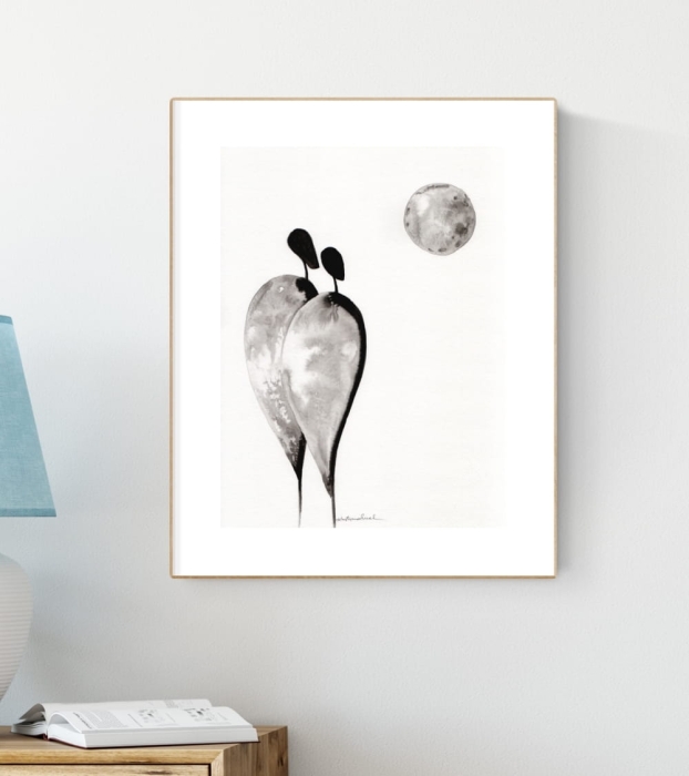 grafika 30/40 ręcznie malowana, marzenia