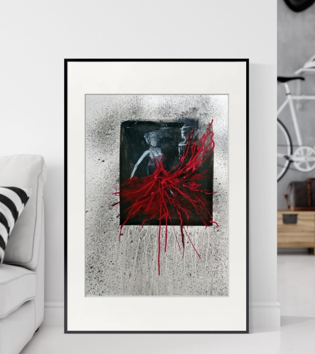 obraz 50 x 70 cm, abstrakcja, baletnica