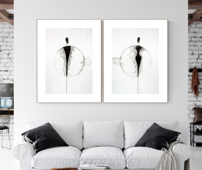 zestaw 2 grafik 50 x 70 cm,  minimalizm
