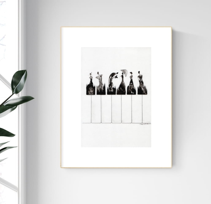 grafika 21/30 ręcznie malowana, abstrakcja