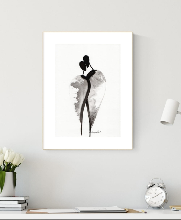 grafika 21/30 ręcznie malowana, abstrakcja