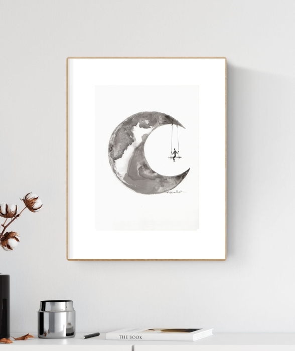 grafika 21/30 ręcznie malowana, abstrakcja