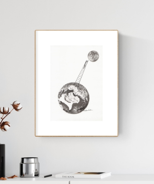 grafika 21/30 ręcznie malowana, abstrakcja