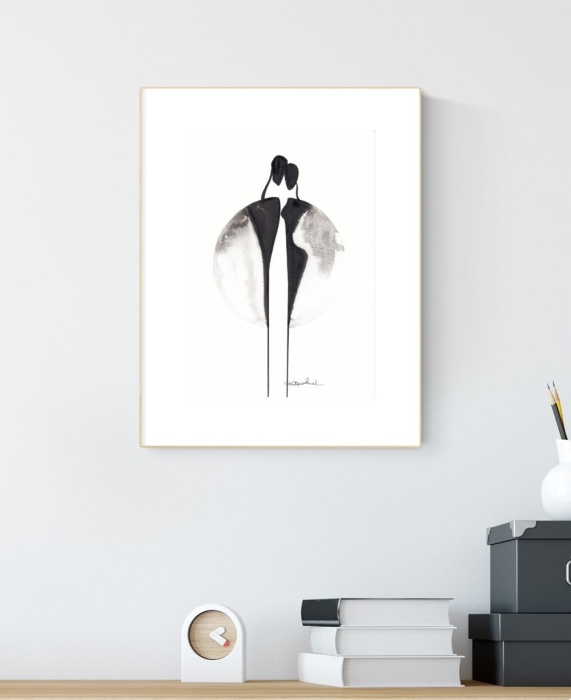 grafika 21/30 ręcznie malowana, abstrakcja