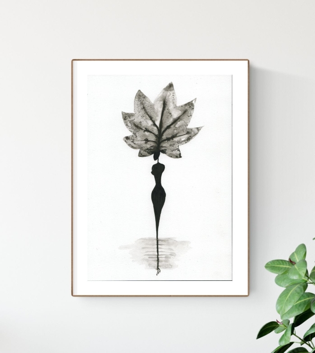 grafika 21/30 ręcznie malowana, abstrakcja