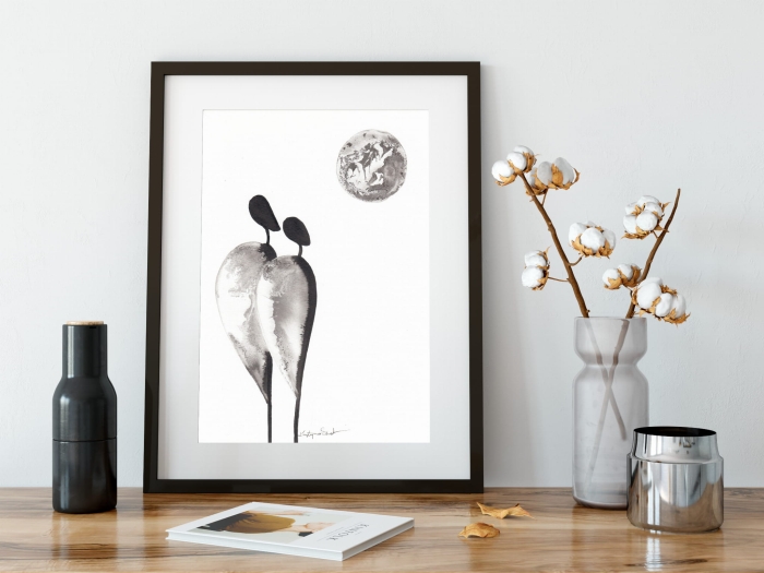 grafika 21/30 ręcznie malowana, abstrakcja