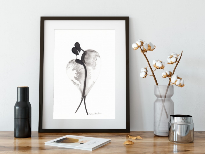 grafika 21/30 ręcznie malowana, abstrakcja
