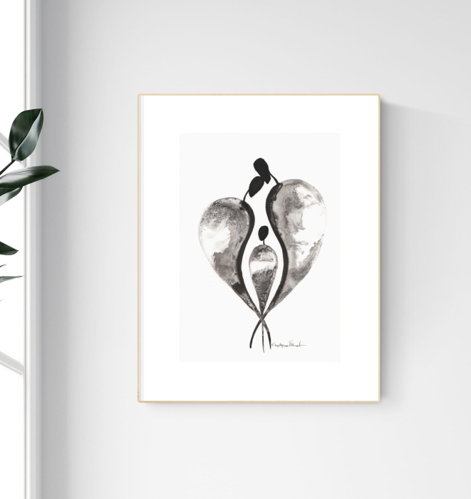 grafika 21/30 ręcznie malowana, abstrakcja