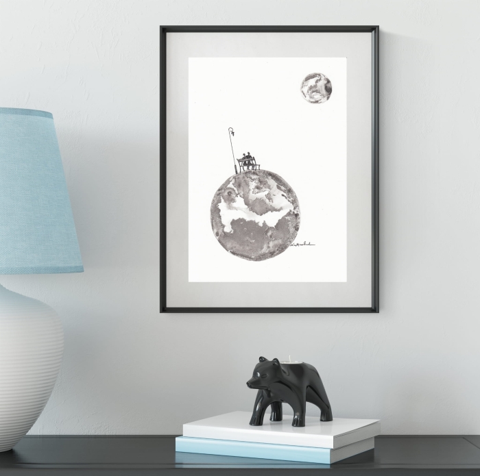 grafika 21/30 ręcznie malowana, abstrakcja