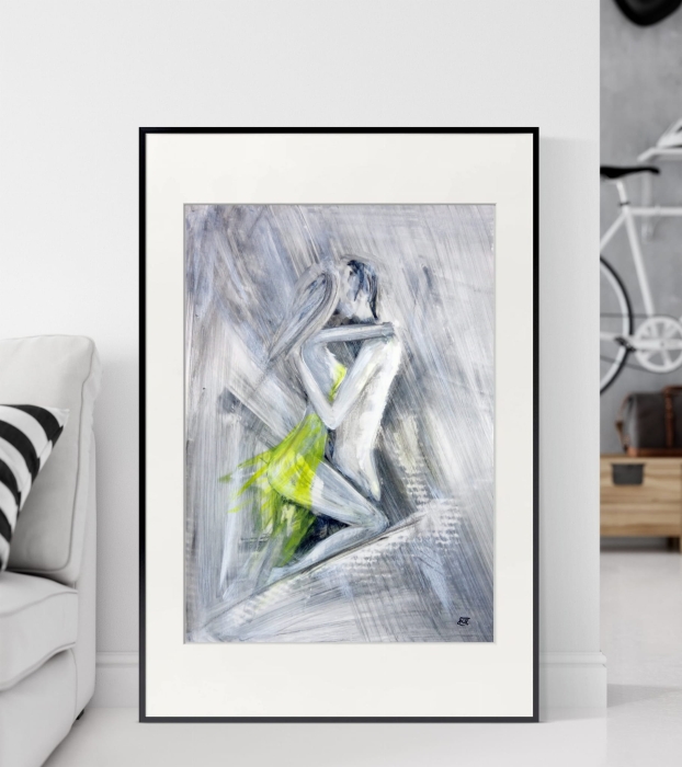 Obraz ręcznie malowany 50x70 cm abstrakcja kobieta