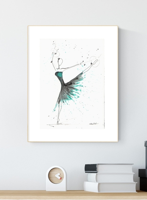 grafika 21/30 ręcznie malowana, abstrakcja