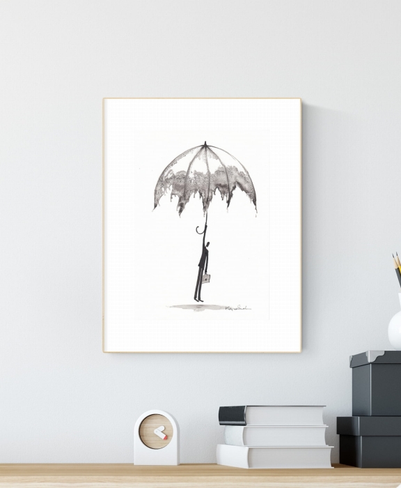 grafika 21/30 ręcznie malowana, abstrakcja