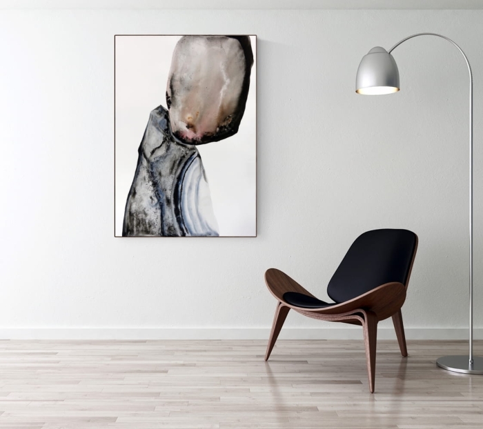 Duża abstrakcja 70x100, akwarela Point of Balance