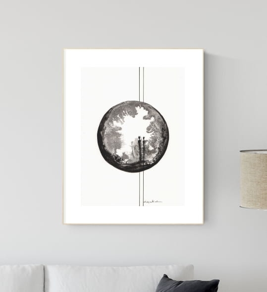 grafika 30/40 ręcznie malowana, abstrakcja