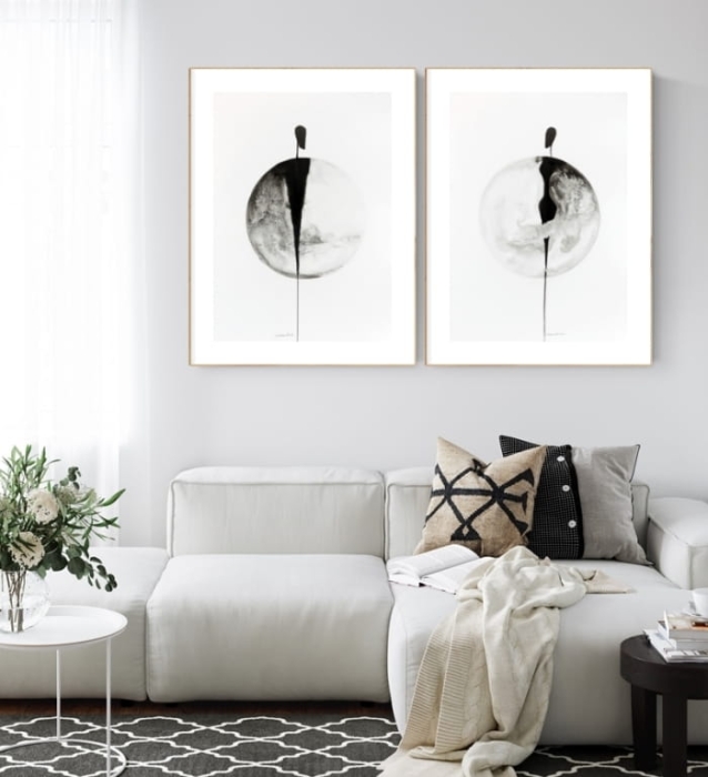 zestaw 2 grafik 50 x 70 cm,  minimalizm