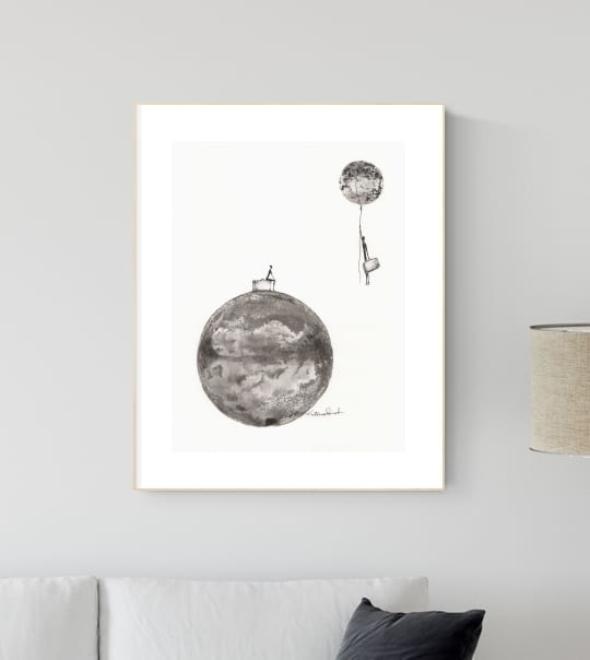 grafika 30/40 ręcznie malowana, abstrakcja