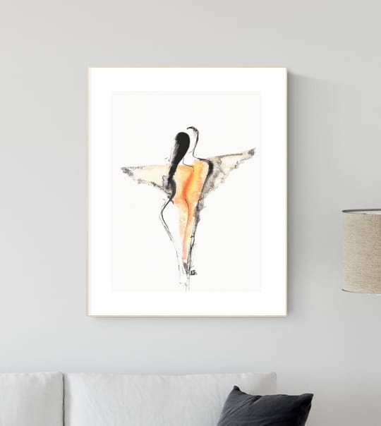 grafika 30/40 ręcznie malowana, abstrakcja