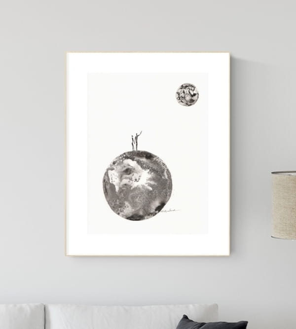 grafika 30/40 ręcznie malowana, abstrakcja