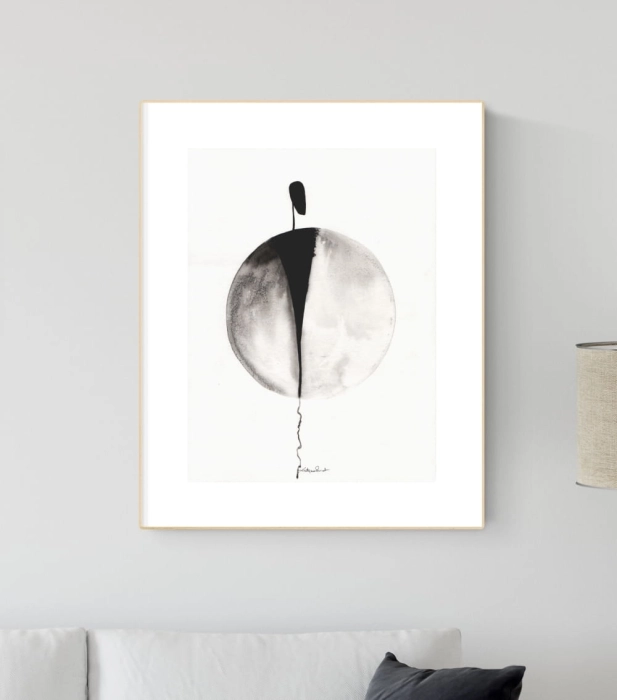 grafika 30/40 ręcznie malowana, abstrakcja