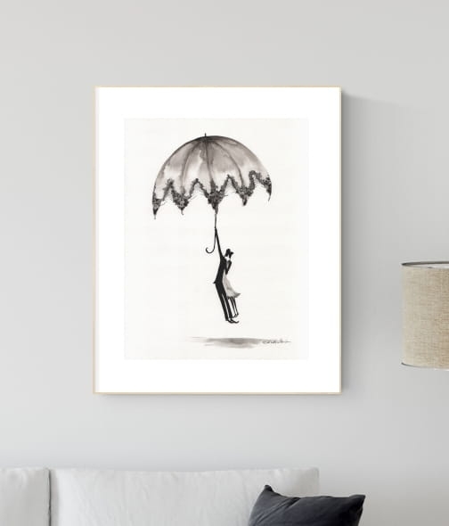 grafika 30/40 ręcznie malowana, abstrakcja