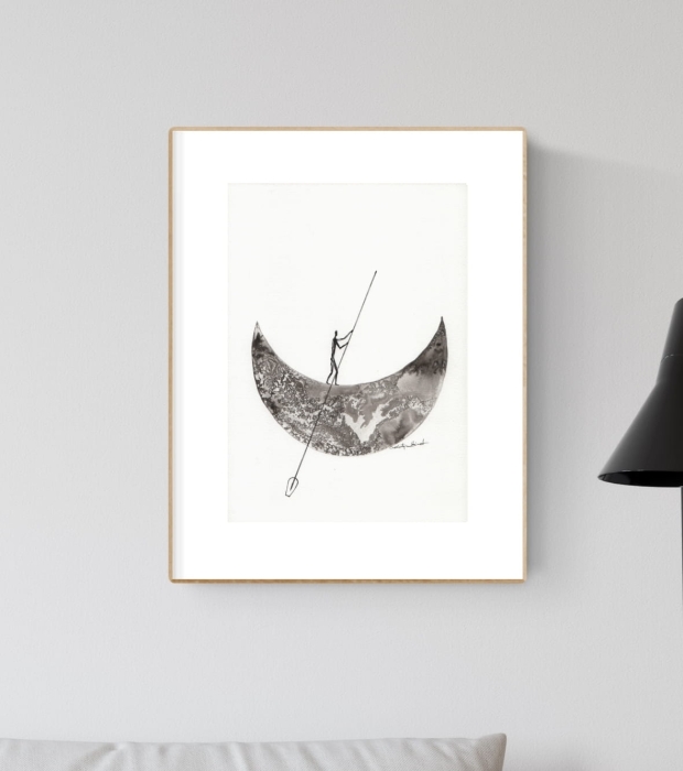 grafika 21/30 ręcznie malowana, abstrakcja