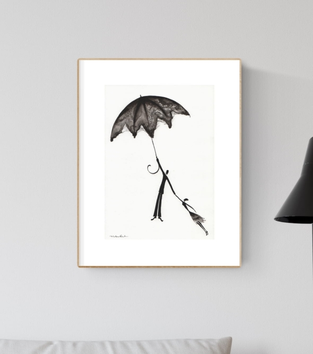 grafika 21/30 ręcznie malowana, abstrakcja