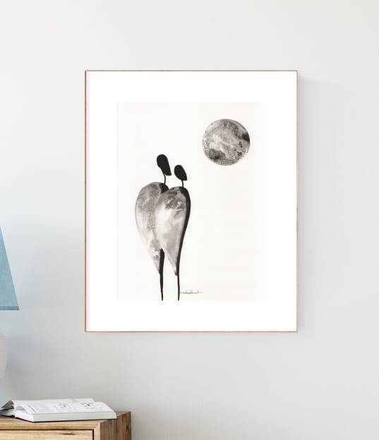 grafika 30/40 ręcznie malowana, abstrakcja
