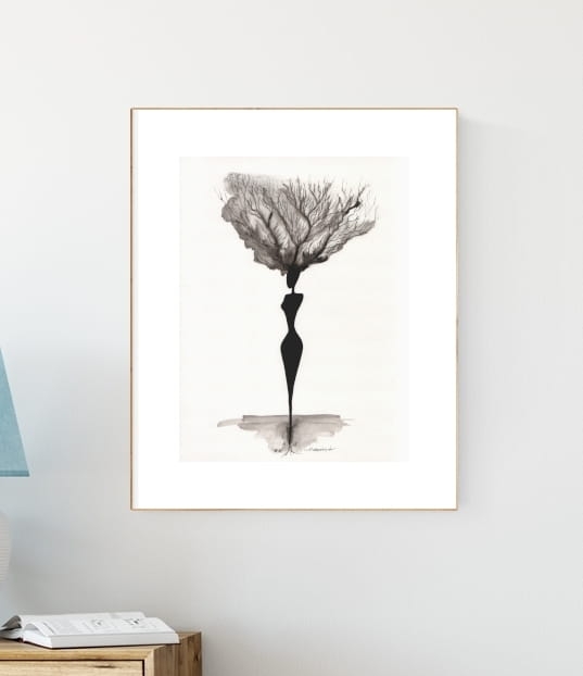 grafika 30/40 ręcznie malowana, abstrakcja