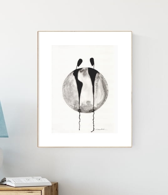 grafika 30/40 ręcznie malowana, abstrakcja