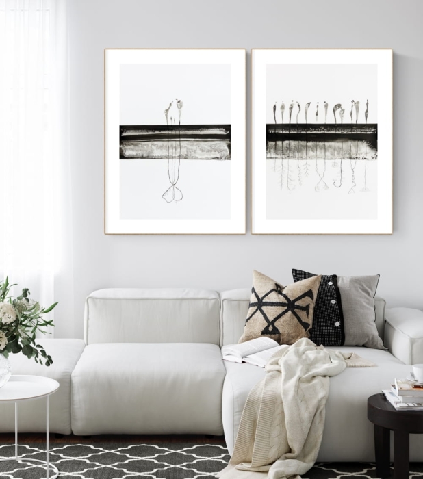 zestaw 2 obrazów 50 x 70 cm,  minimalizm