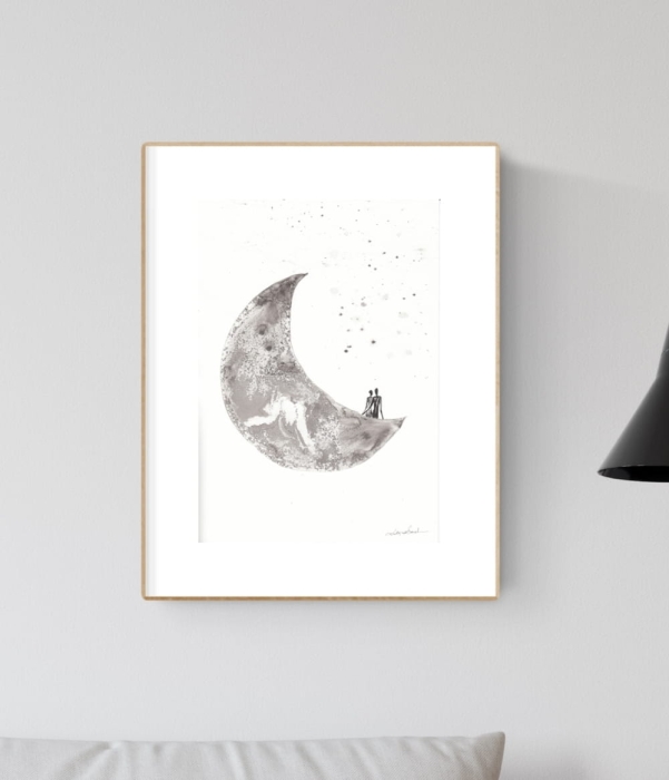 grafika 21/30 ręcznie malowana, abstrakcja