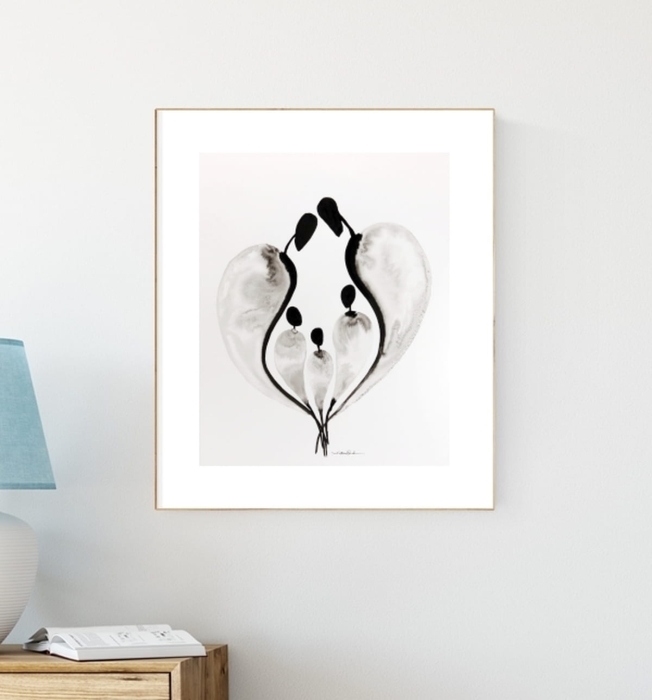 grafika 40 x 50 cm ręcznie malowana, nowoczesne obraz do salonu