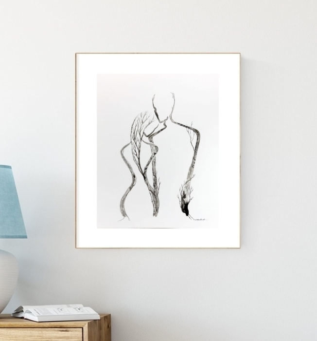 grafika 40 x 50 cm ręcznie malowana, nowoczesne obraz do salonu