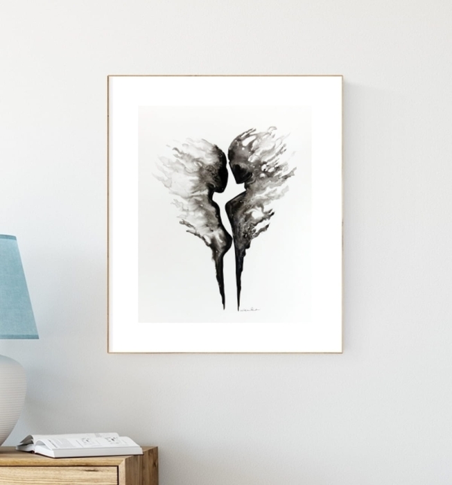 grafika 40 x 50 cm ręcznie malowana, nowoczesne obraz do salonu